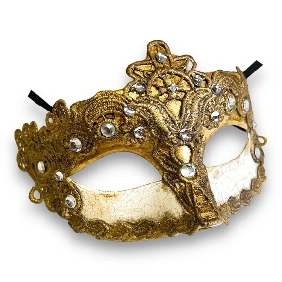 GOLD Vintage MARDI GRA or MASQUERADE MASK CIRCA 2014 - Picture 4 of 14